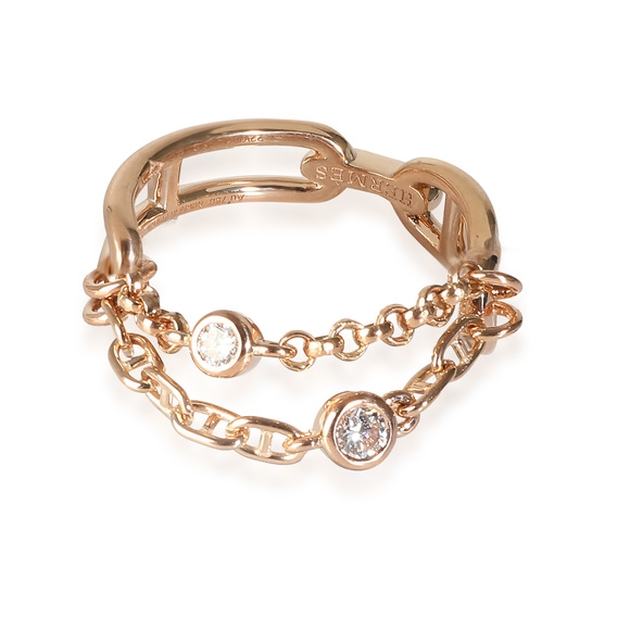 Hermès Jewelry - Hermès Chaine d'ancre Ring in 18K 18K Rose Gold 0.1 CTW